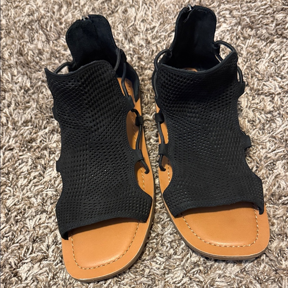 Black Mesh Sandals—LUCKY BRAND